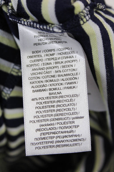 RLX Ralph Lauren Mens Polo Collared Striped Dark Blue Short Sleeve Size L