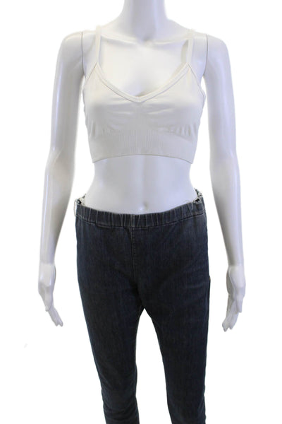 Lululemon Womens V Neck Pull On Sports Bra White Size 4