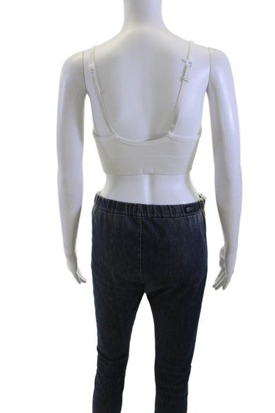 Lululemon Womens V Neck Pull On Sports Bra White Size 4