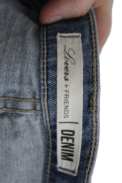 Lovers + Friends Unisex Bermuda Shorts Blue Cotton Size 27