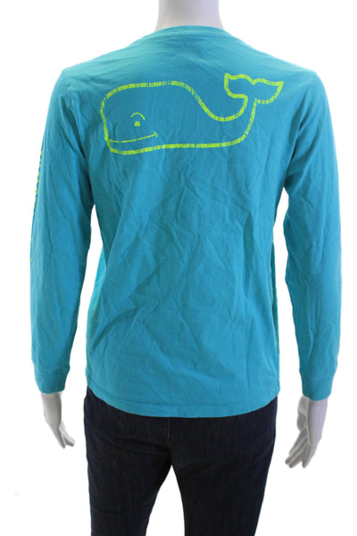 Vineyard Vines Women Blue Graphic Cotton Tee Long Sleeve Size M