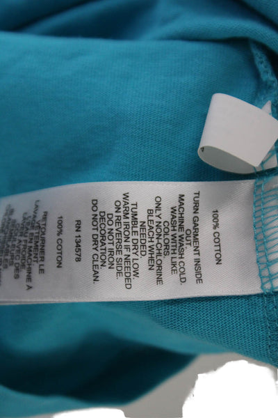 Vineyard Vines Women Blue Graphic Cotton Tee Long Sleeve Size M