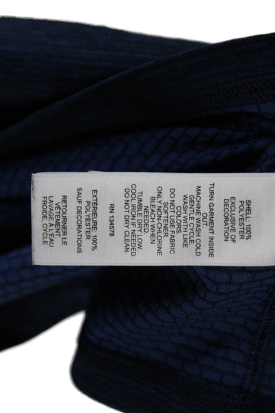 Vineyard Vines, Women Mock Neck Long Sleeve Zip Top Dark Blue Size M