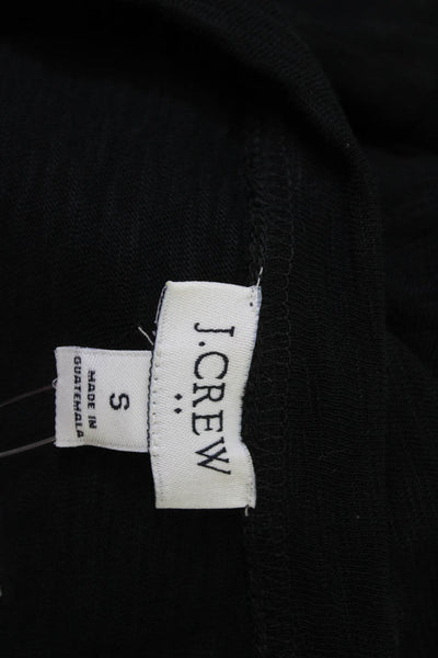 J Crew Women T-Shirt Dress Black Short Sleeve Round Neck Cotton Blend Size S