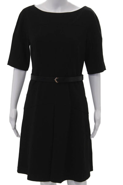 Donna Morgan Women A-Line Fit & Flare Black Dress Short Sleeve Size 10