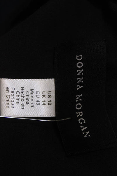 Donna Morgan Women A-Line Fit & Flare Black Dress Short Sleeve Size 10