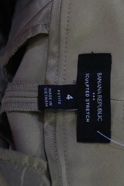 Banana Republic Women Khaki Dress Pants Beige Size 4 Petite