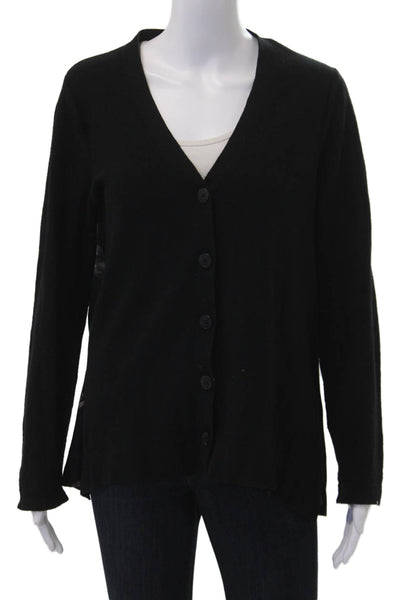 Banana Republic Women Basic Sleeveless V-Neck Black Button-Up Size M