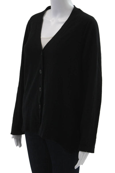 Banana Republic Women Basic Sleeveless V-Neck Black Button-Up Size M