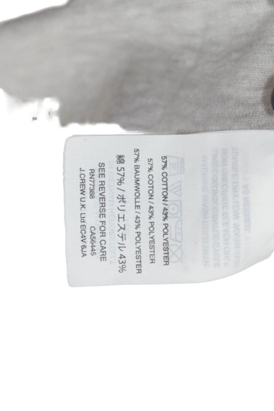 J Crew Women Long Sleeve Button-Up Jersey Top White Size L
