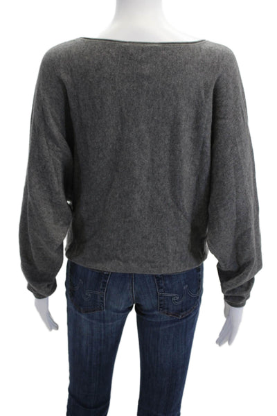 BCBGMAXAZRIA Women Gray Cashmere Pullover Long Sleeve Size 2XS
