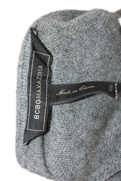 BCBGMAXAZRIA Women Gray Cashmere Pullover Long Sleeve Size 2XS