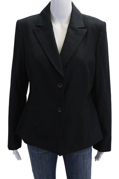 Calvin Klein Women Black Collared Button Classic Blazer Size 10