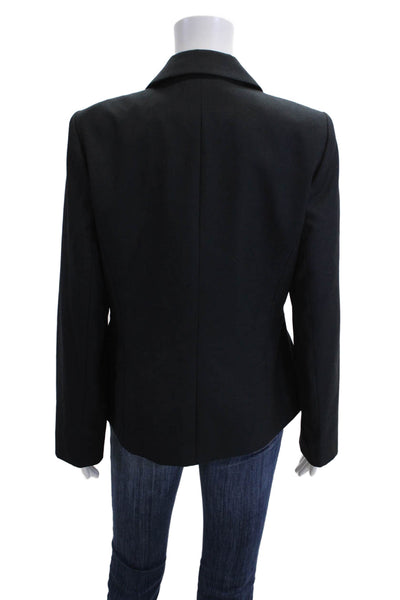 Calvin Klein Women Black Collared Button Classic Blazer Size 10
