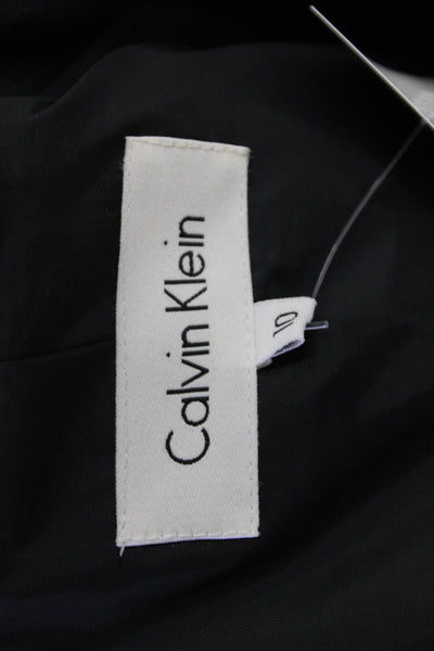 Calvin Klein Women Black Collared Button Classic Blazer Size 10