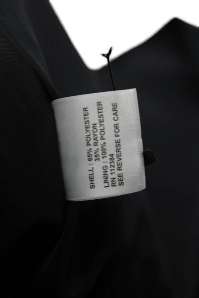 Calvin Klein Women Black Collared Button Classic Blazer Size 10