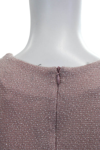 Aqua Women Bodycon Wrap Mini Dress Pink V-Neck Long Sleeve Tie Size 2