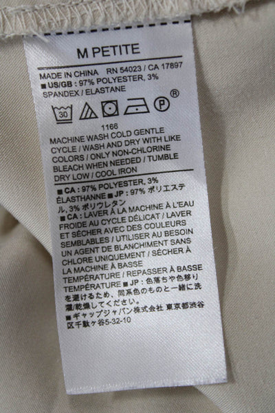 Banana Republic Women Sleeveless Collared Button-Up Blouse Beige Basic Size M