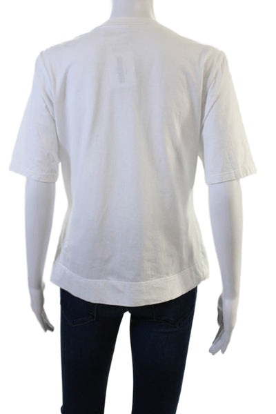 Banana Republic Womens Basic Polo White Short Sleeve Cotton Button Size M