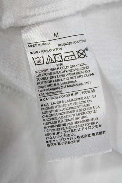 Banana Republic Womens Basic Polo White Short Sleeve Cotton Button Size M