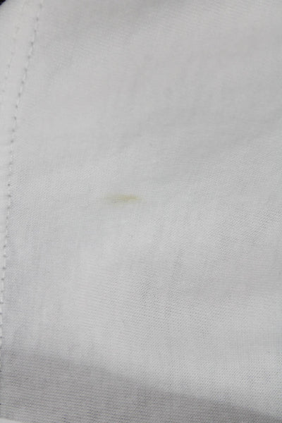 Banana Republic Womens Basic Polo White Short Sleeve Cotton Button Size M
