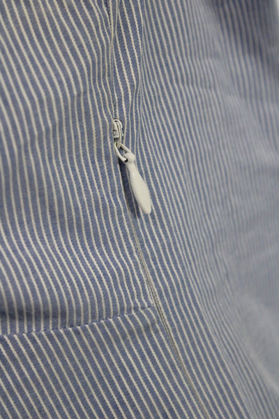 Gant Women Striped Light Blue Cotton V-Neck Sleeveless Blouse Size 8