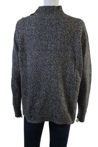 Michael Michael Kors Unisex Dark Gray Mock Neck Pullover Sweater Button Size L