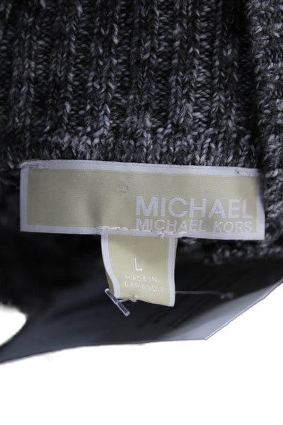 Michael Michael Kors Unisex Dark Gray Mock Neck Pullover Sweater Button Size L