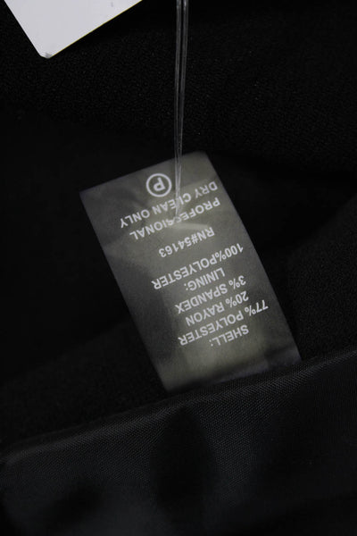 Calvin Klein Womens Black V-Neck 3/4 Sleeve Blazer Size 2