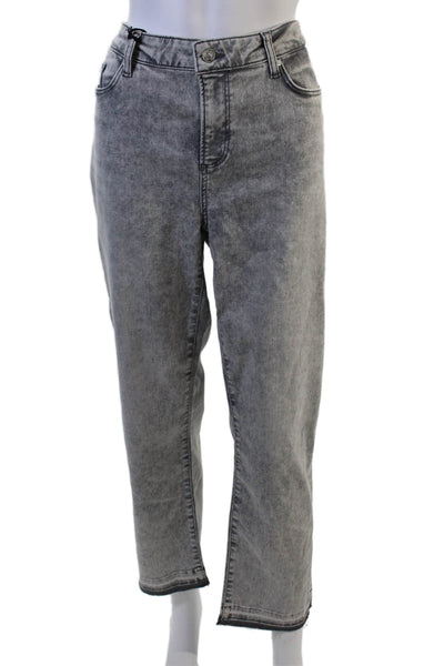 Paige Black Label Unisex Gray Cropped Straight Jeans Size 34