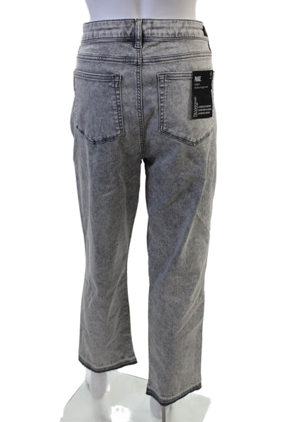 Paige Black Label Unisex Gray Cropped Straight Jeans Size 34