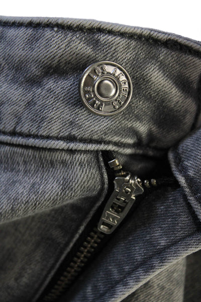 Paige Black Label Unisex Gray Cropped Straight Jeans Size 34