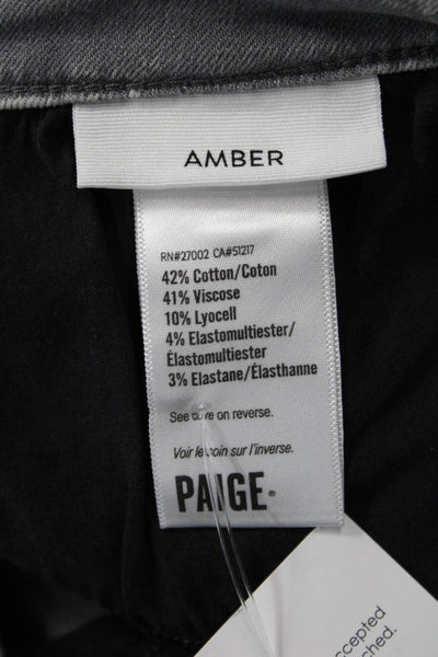 Paige Black Label Unisex Gray Cropped Straight Jeans Size 34