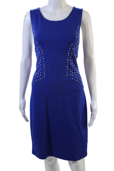 Philosophy By Republic, Women Sheath Dress Blue Sleeveless Knee Length Size M