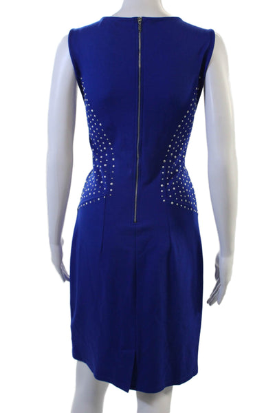 Philosophy By Republic, Women Sheath Dress Blue Sleeveless Knee Length Size M