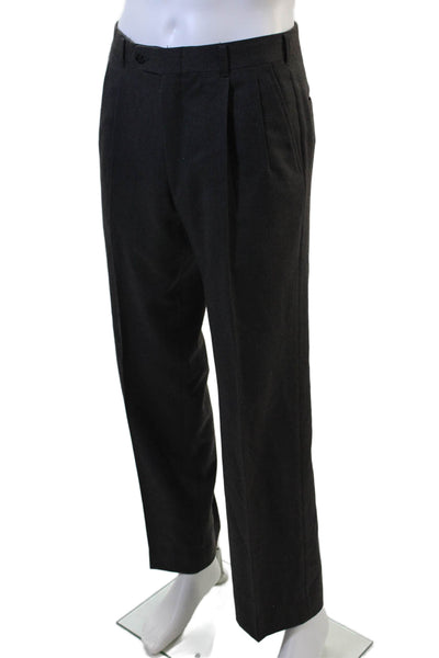 Pierre Cardin Paris Mens 2 Piece Black Wool Blend Button Suit Size 39