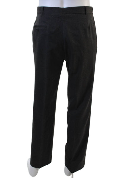 Pierre Cardin Paris Mens 2 Piece Black Wool Blend Button Suit Size 39