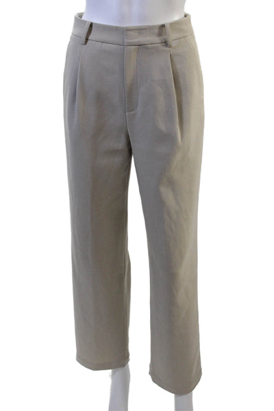 Meilleur Moment Womens Ankle Cropped Dress Pants Beige 100% Polyester Size 34
