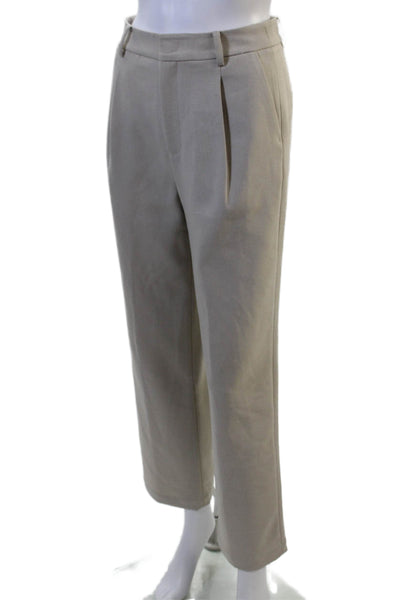 Meilleur Moment Womens Ankle Cropped Dress Pants Beige 100% Polyester Size 34