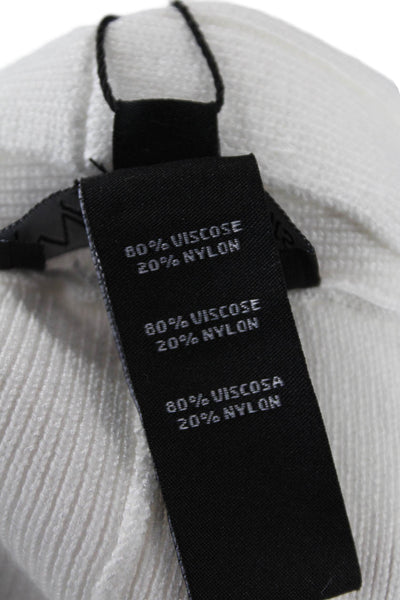 Metric Knits Women White V-Neck Sleeveless Tunic Tank Sweater Size XL