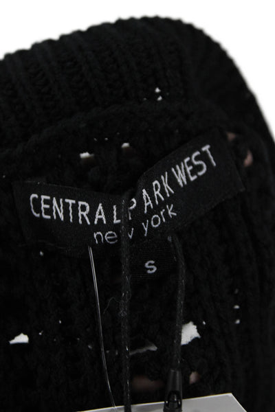 Central Park West Unisex Black Sleeveless Cardigan Vest Crew Neck Size S