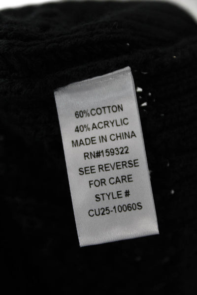 Central Park West Unisex Black Sleeveless Cardigan Vest Crew Neck Size S