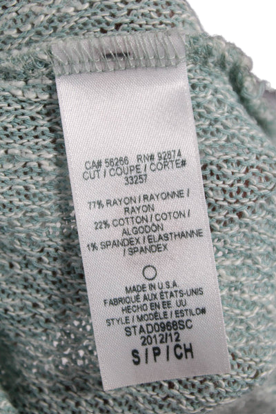 Splendid Womens Light Blue Pullover Sweater Short Sleeve Rayon Boho Size S