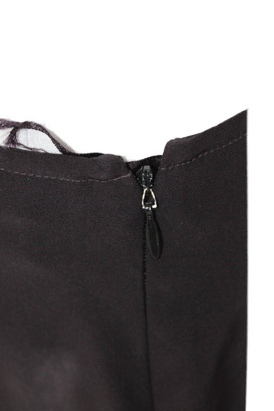 Calvin Klein Women Straight Pencil Skirt Black Silk Short Size 4