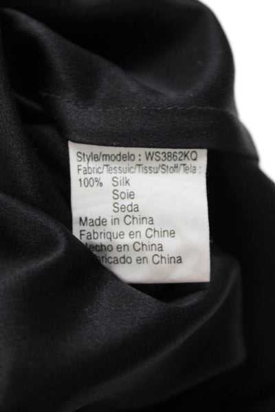 Calvin Klein Women Straight Pencil Skirt Black Silk Short Size 4