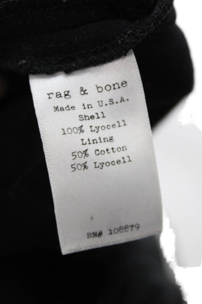 Rag & Bone Women Bodycon Tank Dress Black Sleeveless Midi Zip Size 2