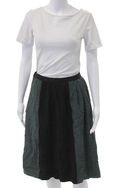 Marc Jacobs Women A-Line Peasant Skirt Black Geometric Size 4