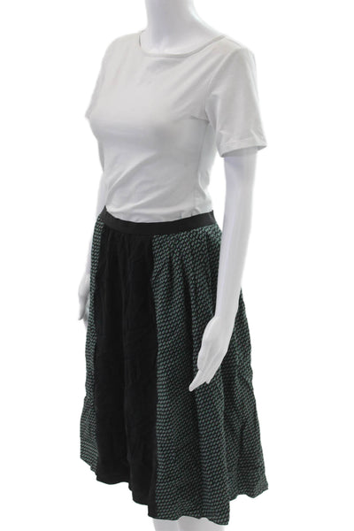 Marc Jacobs Women A-Line Peasant Skirt Black Geometric Size 4