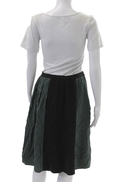 Marc Jacobs Women A-Line Peasant Skirt Black Geometric Size 4