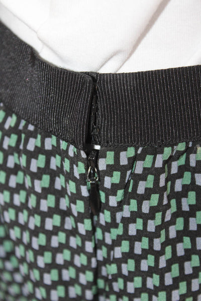 Marc Jacobs Women A-Line Peasant Skirt Black Geometric Size 4